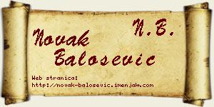 Novak Balošević vizit kartica